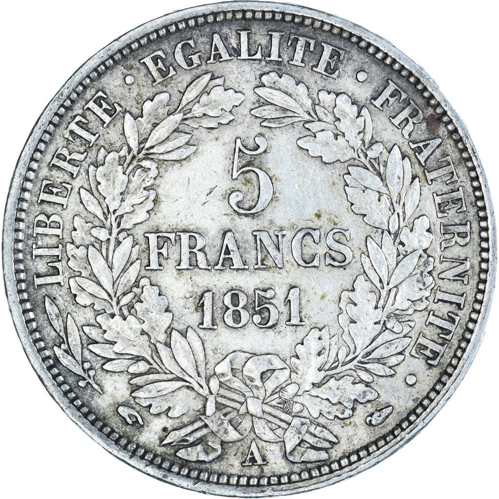 Coin, France, Cérès, 5 Francs, 1851, Paris, , Silver, KM:761.1