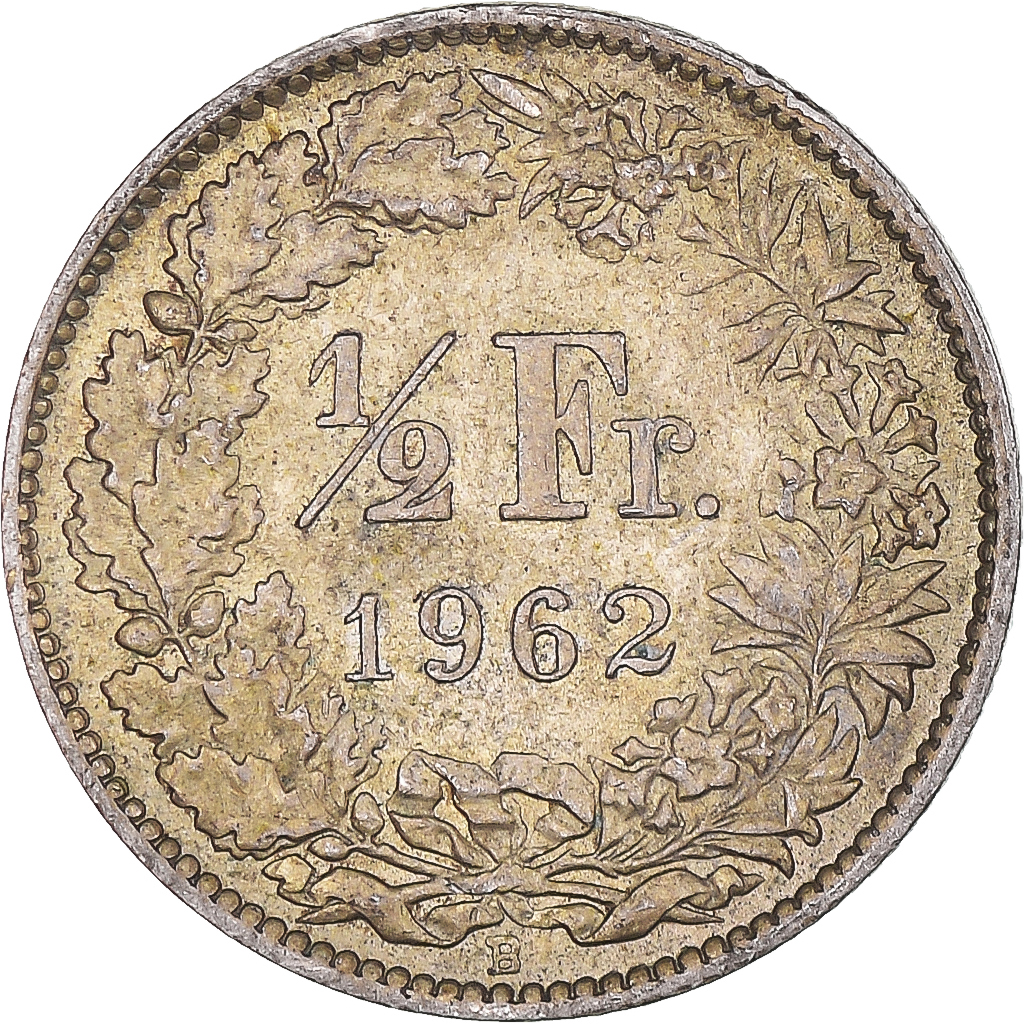 Coin, Switzerland, 1/2 Franc, 1962, Bern, , Silver, KM:23