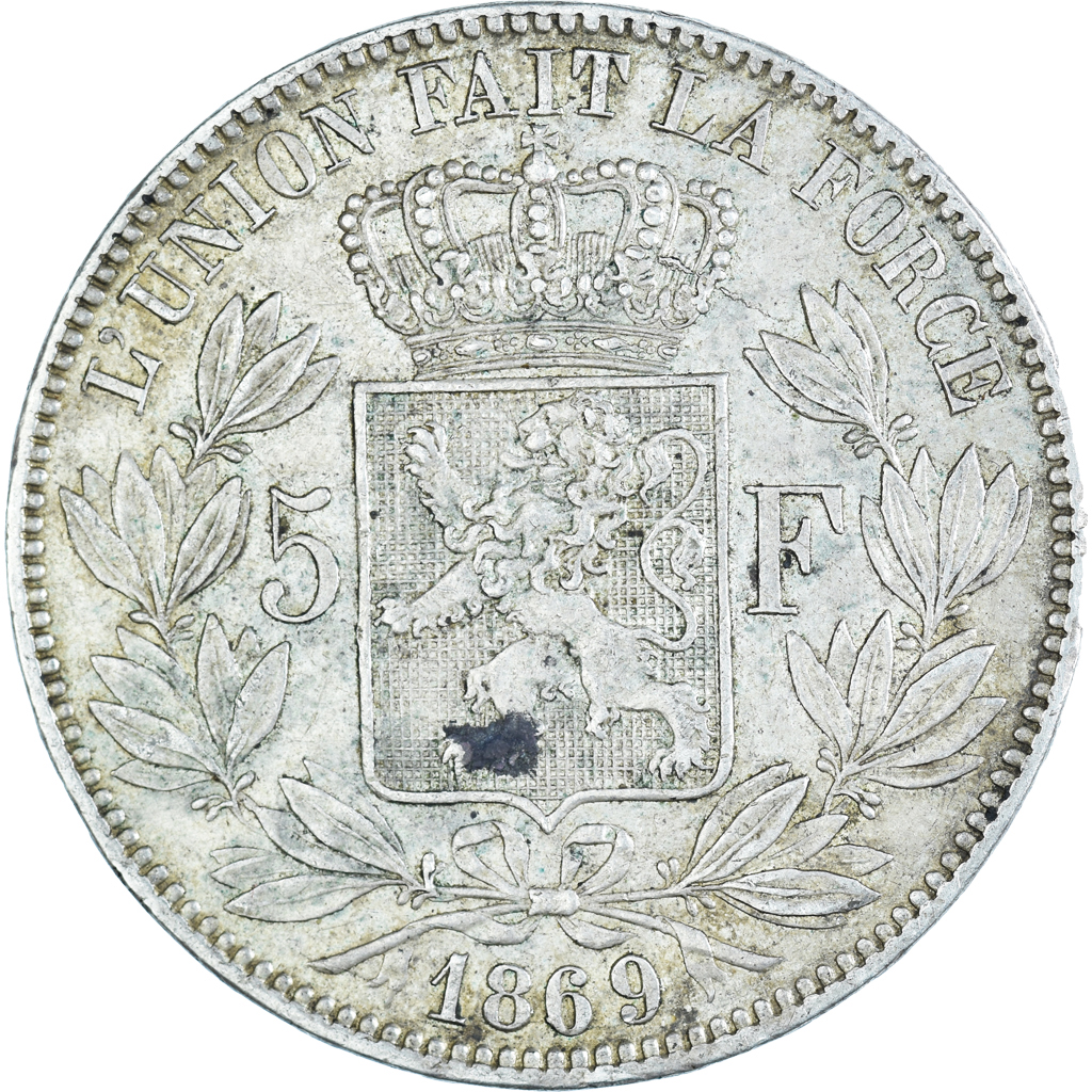 Coin, Belgium, Leopold II, 5 Francs, 5 Frank, 1869, , Silver, KM24