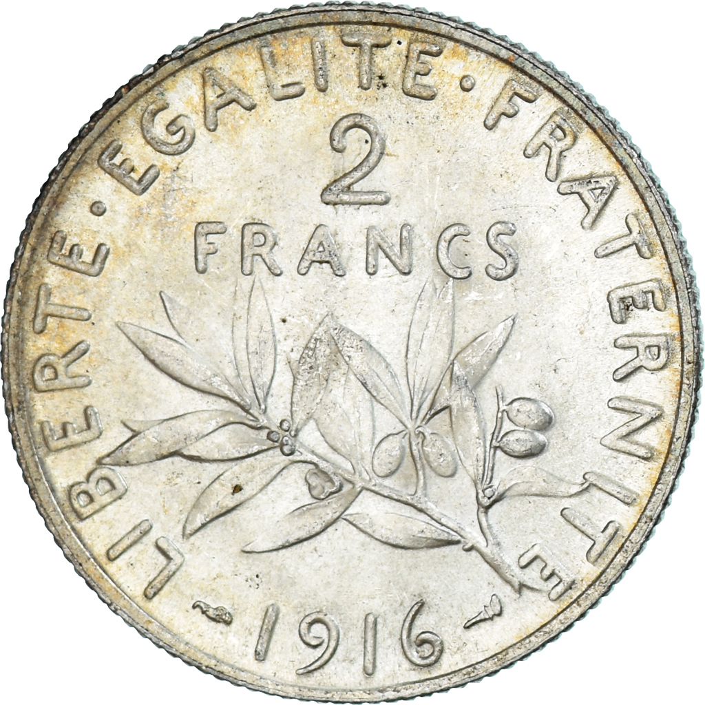 Coin, France, Semeuse, 2 Francs, 1916, Paris, , Silver, KM:845.1