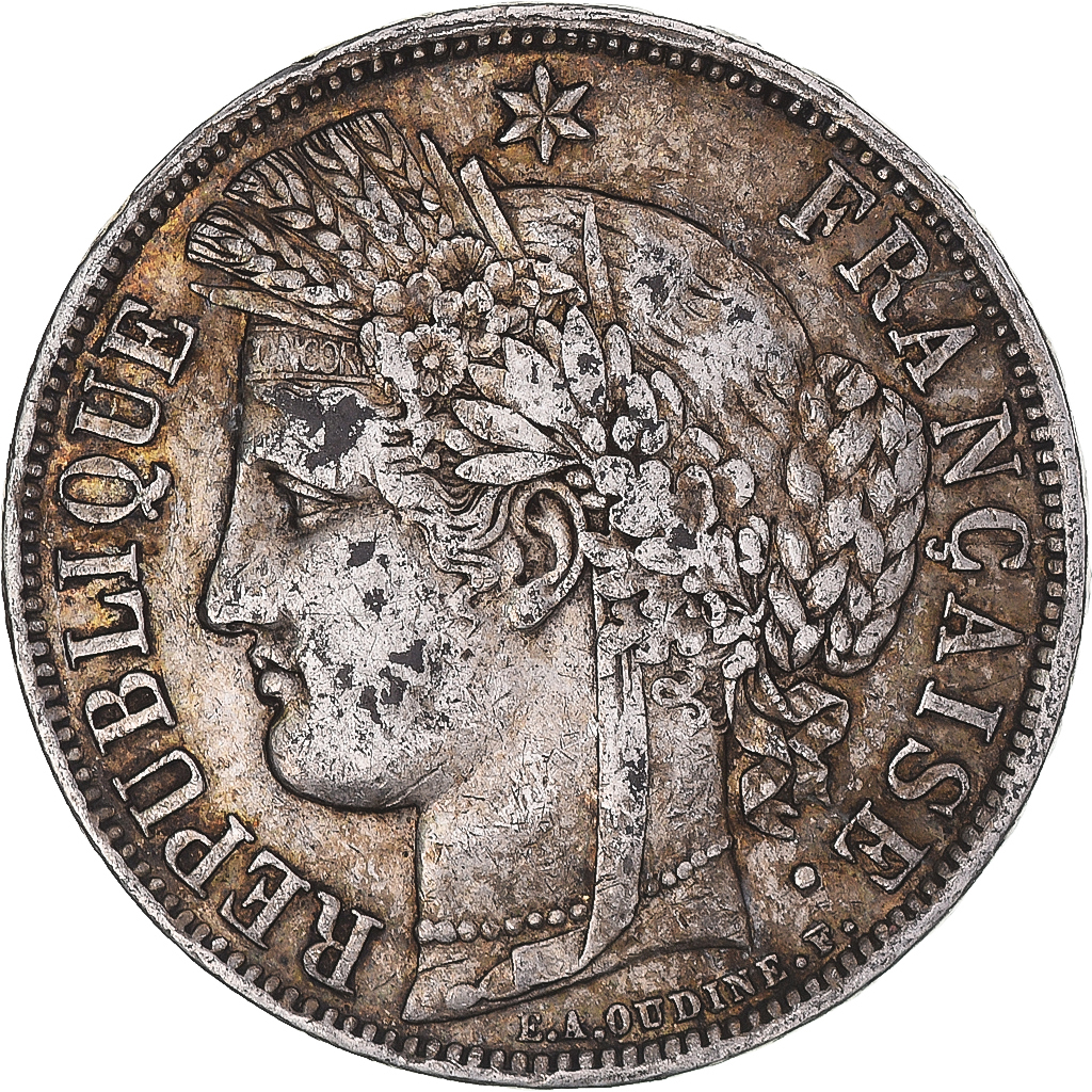 Coin, France, Cérès, 5 Francs, 1870, Bordeaux, , Silver, KM:818.2