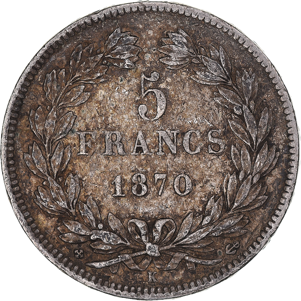Coin, France, Cérès, 5 Francs, 1870, Bordeaux, , Silver, KM:818.2