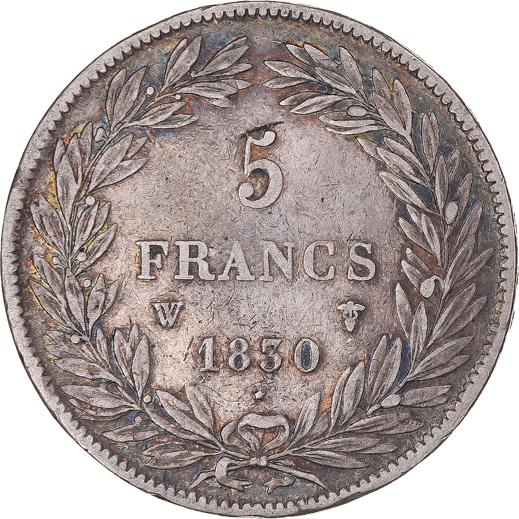 Coin, France, Louis-Philippe, 5 Francs, 1830, Lille, Sans le I, 