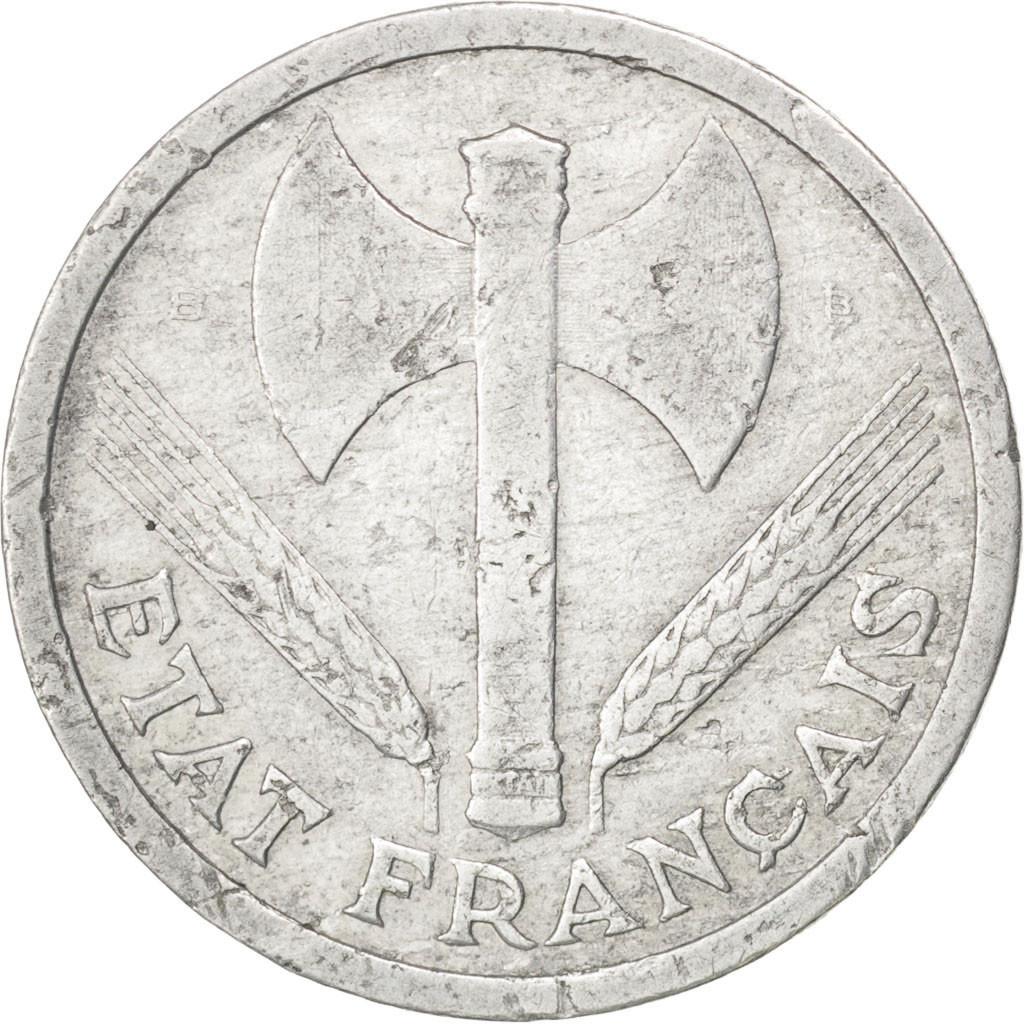 Coin, France, Bazor, 2 Francs, 1943, Beaumont le Roger, , Aluminum