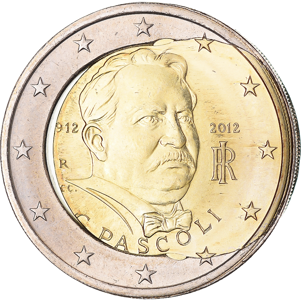 Italy, 2 Euro, Giovanni Pascoli, 2012,