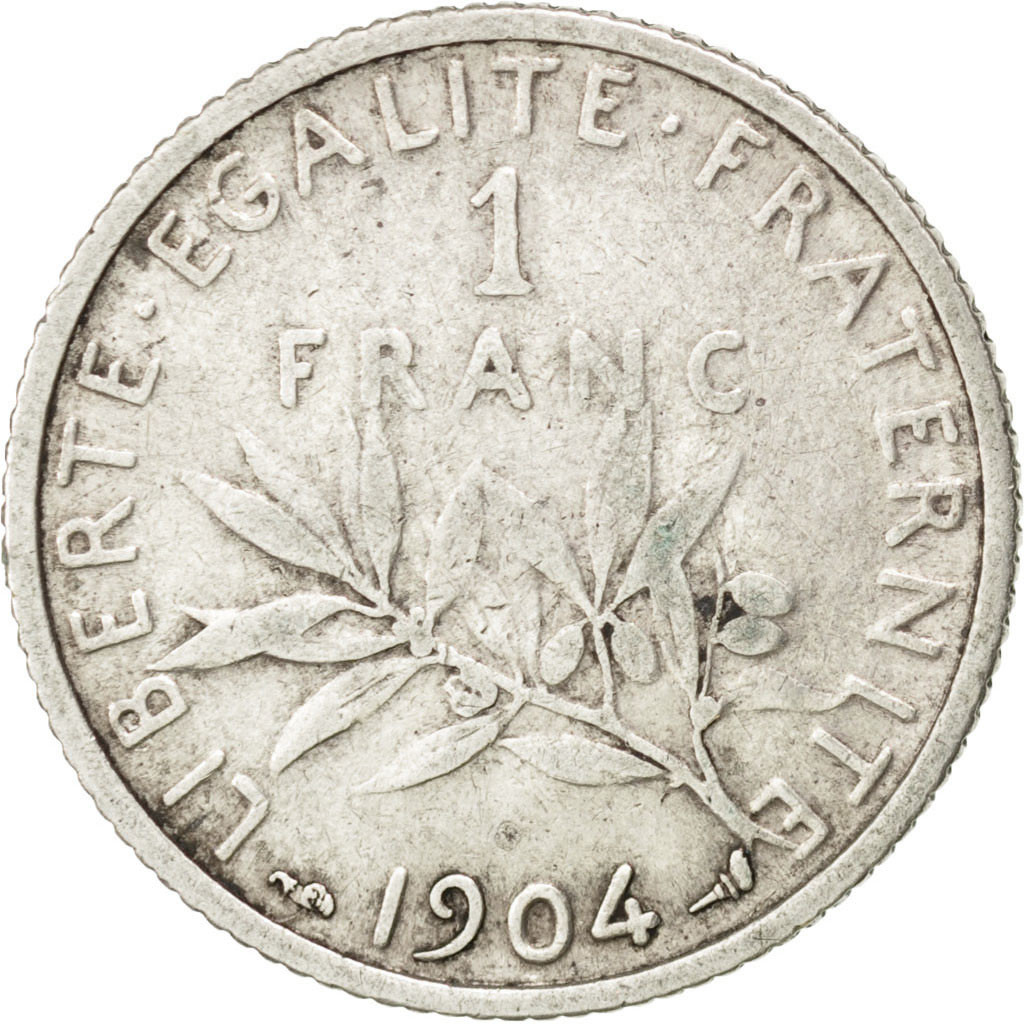Coin, France, Semeuse, Franc, 1904, , Silver, KM:844.1, Gadoury:467