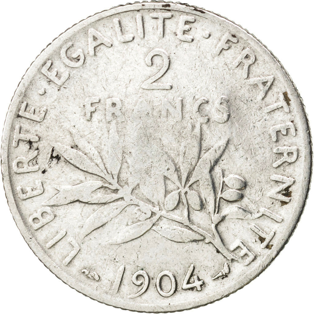 Coin, France, Semeuse, 2 Francs, 1904, , Silver, KM:845.1, Gadoury:532