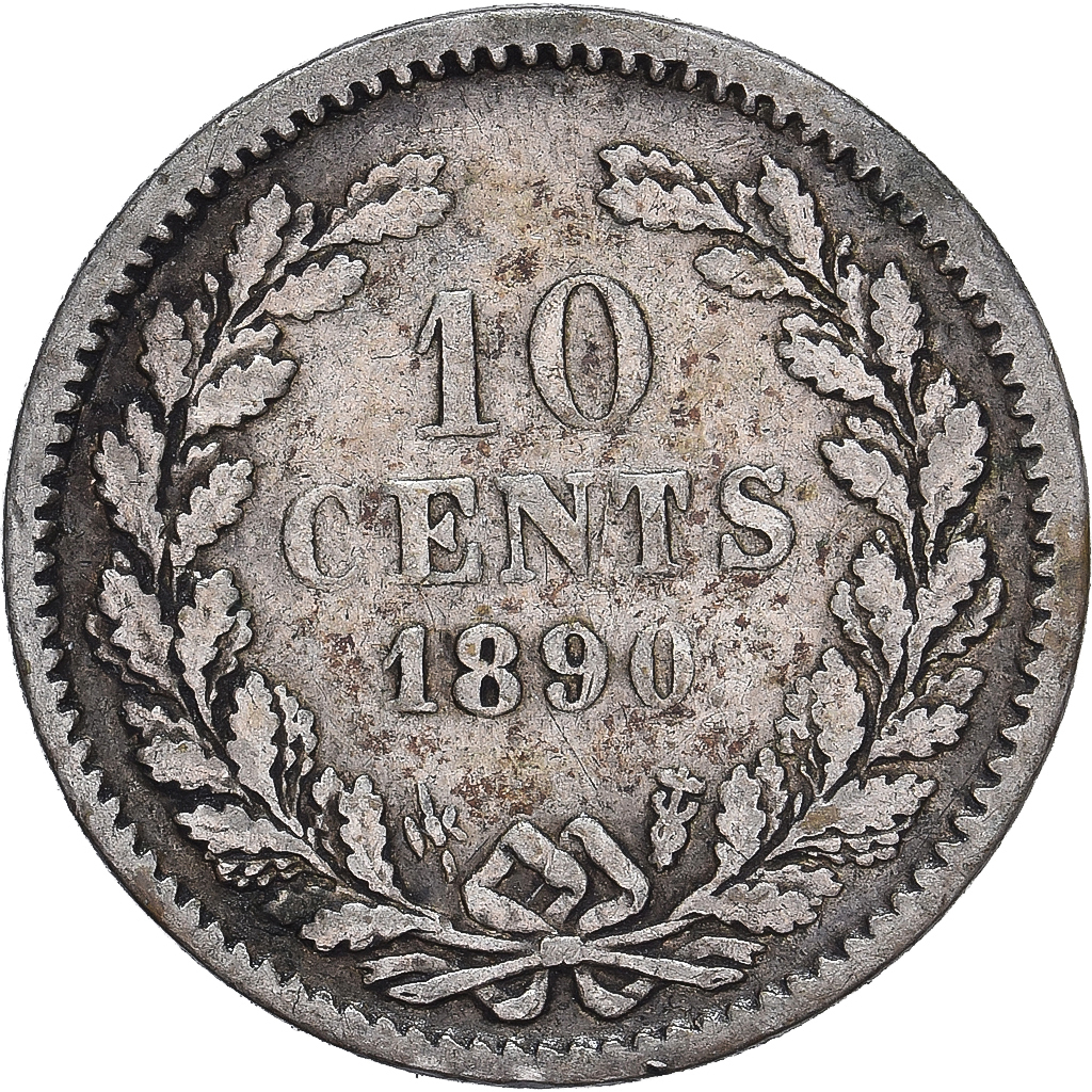 Coin, Netherlands, 10 Cents, 1890, , Silver, KM:80