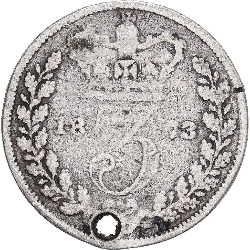 Coin, Great Britain, Victoria, 3 Pence, 1873, , Silver, KM:730