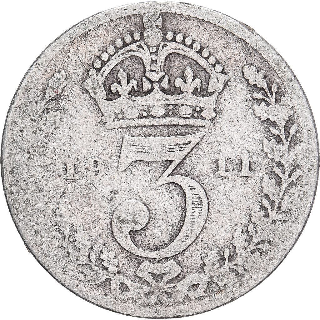 Coin, Great Britain, George V, 3 Pence, 1911, , Silver, KM:813