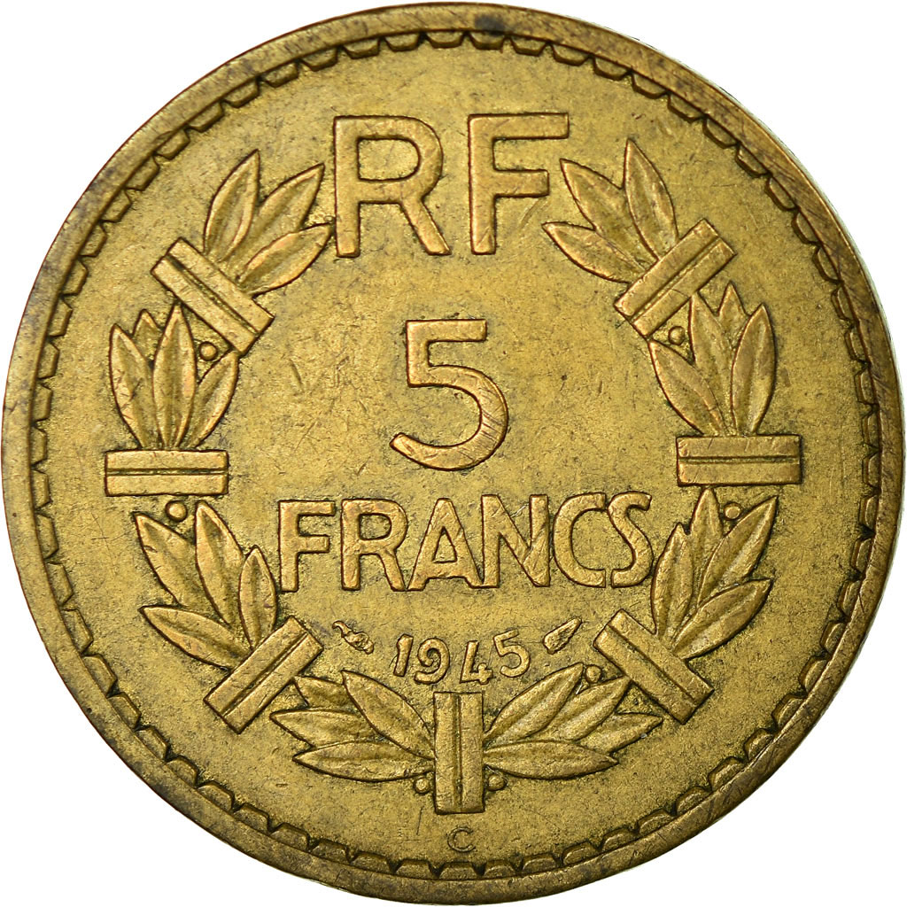 Coin, France, Lavrillier, 5 Francs, 1945, Castelsarrasin, 