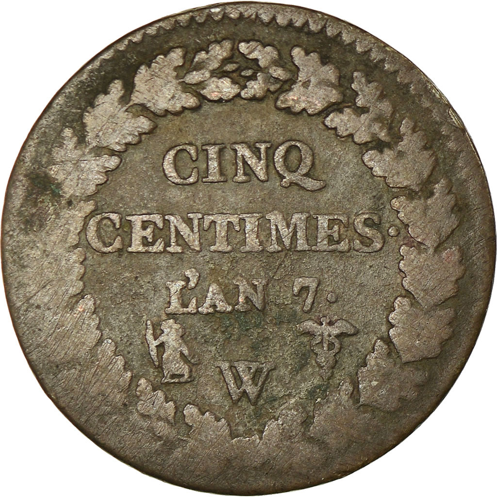 Coin, France, Dupré, 5 Centimes, 1798, Lille, , Bronze, KM:640.11