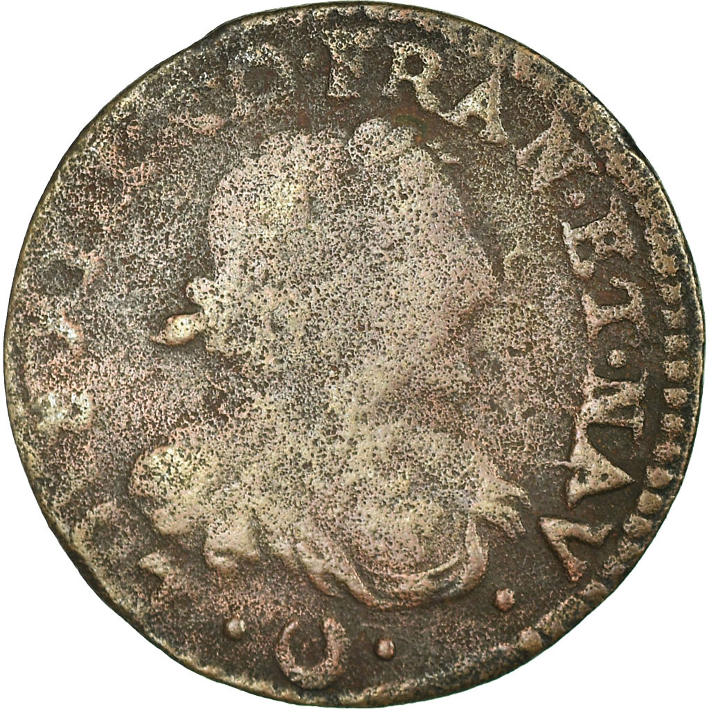 Coin, France, Louis XIII, Double Tournois, 1639, Vallée du Rhône, 