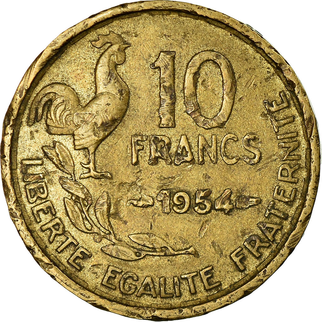 Coin, France, Guiraud, 10 Francs, 1954, Paris, , Aluminum-Bronze