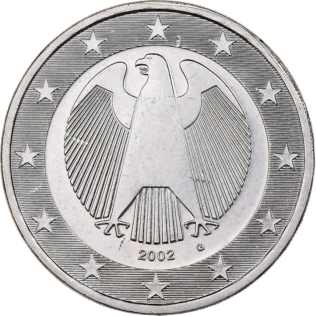 Germany, 2 Euro, error monometallic, 2002, Karlsruhe, Copper-nickel,