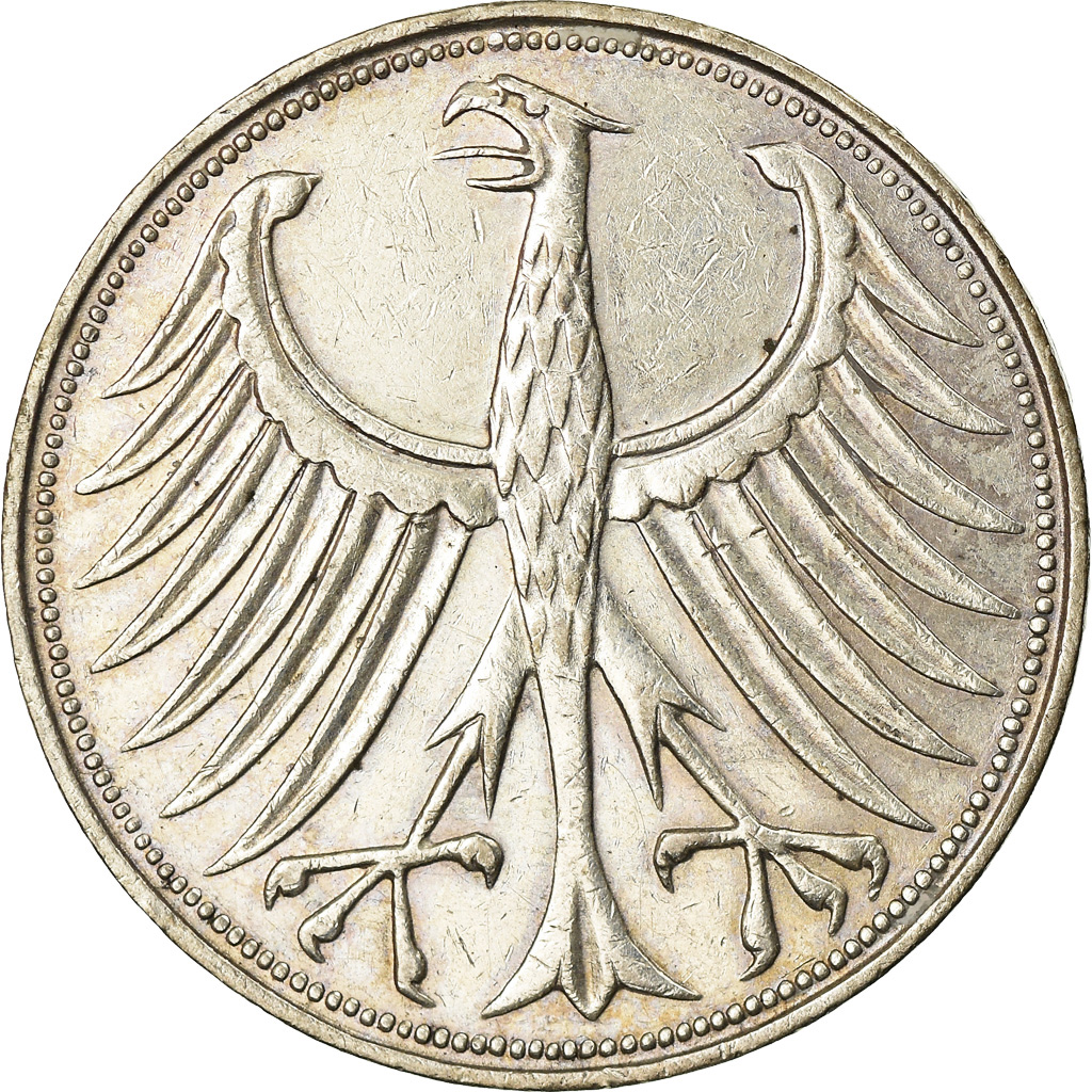 Coin, GERMANY - FEDERAL REPUBLIC, 5 Mark, 1956, Munich, , Silver
