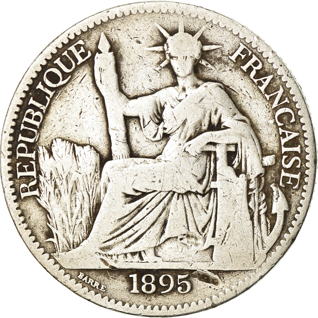 Coin, Indochine, 50 Cent, 1895, Paris, , Silver, Lecompte:257