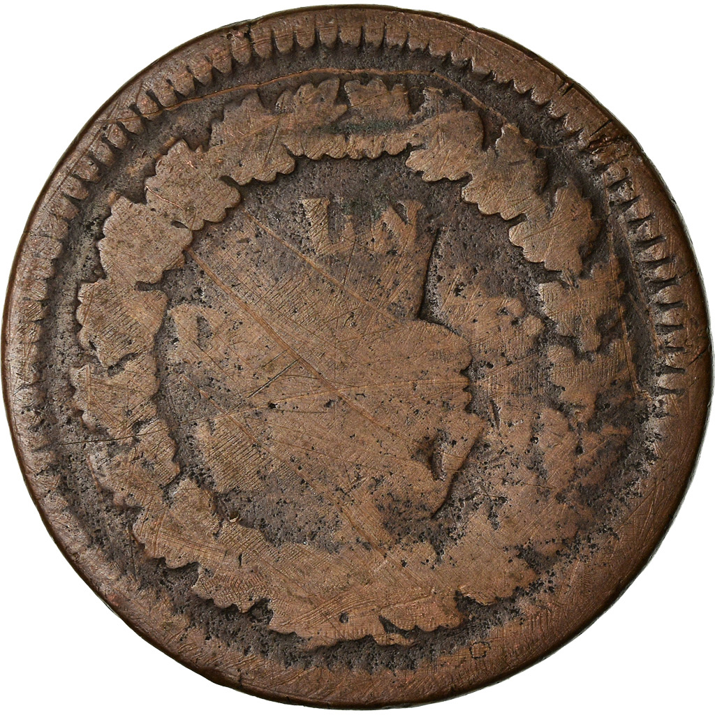 Coin, France, Dupré, Decime, AN 5, Paris, Refrappage du 2 décimes, 