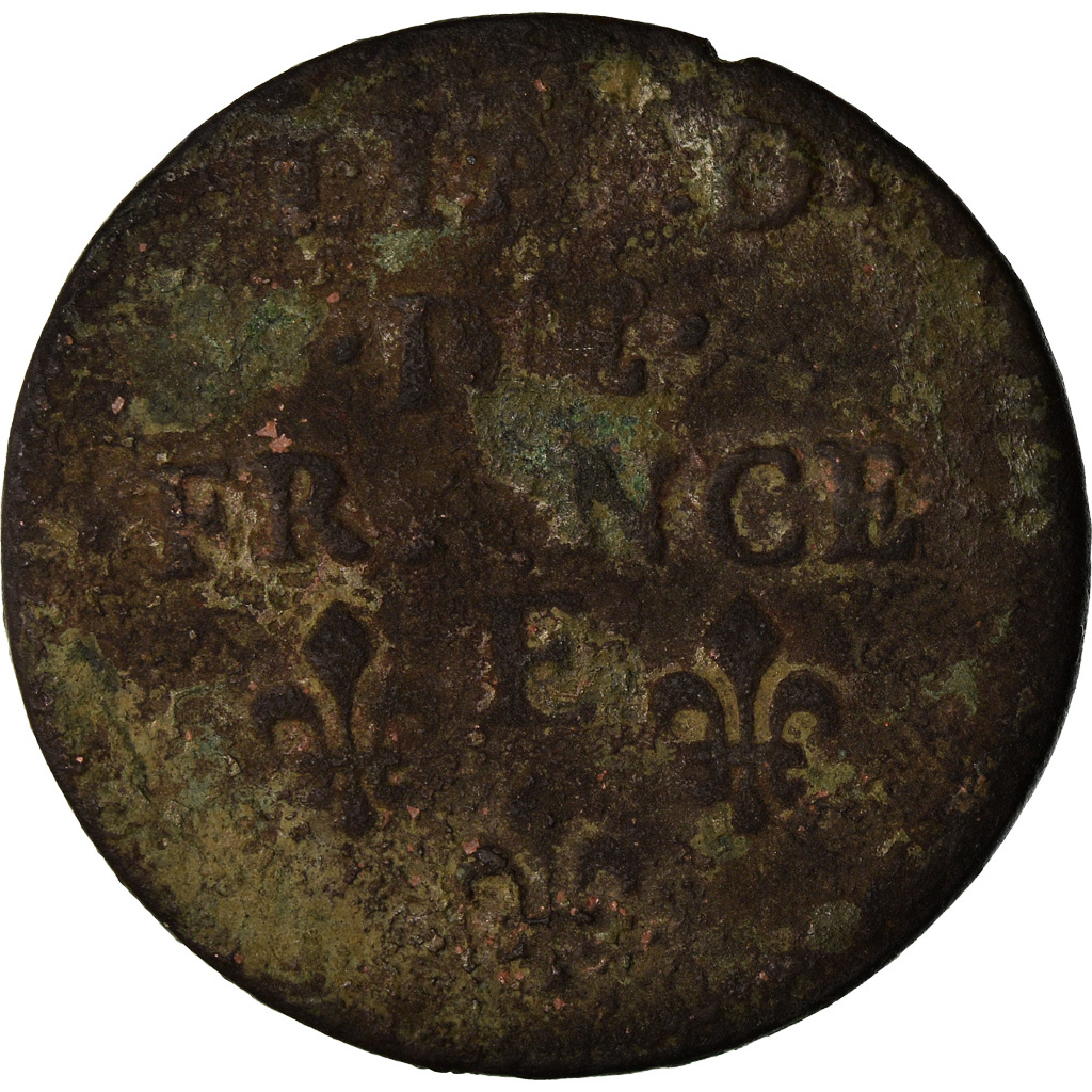 Coin, France, Louis XIV, Liard de France au buste juvénile, deuxième type