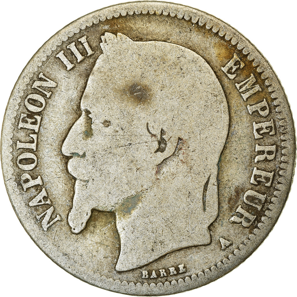 Coin, France, Napoleon III, Napoléon III, Franc, 1866, Paris, 