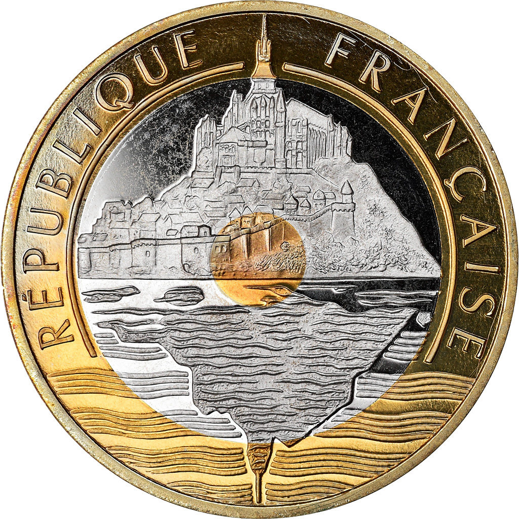 Coin, France, Mont Saint Michel, 20 Francs, 1997, Paris, Proof, 