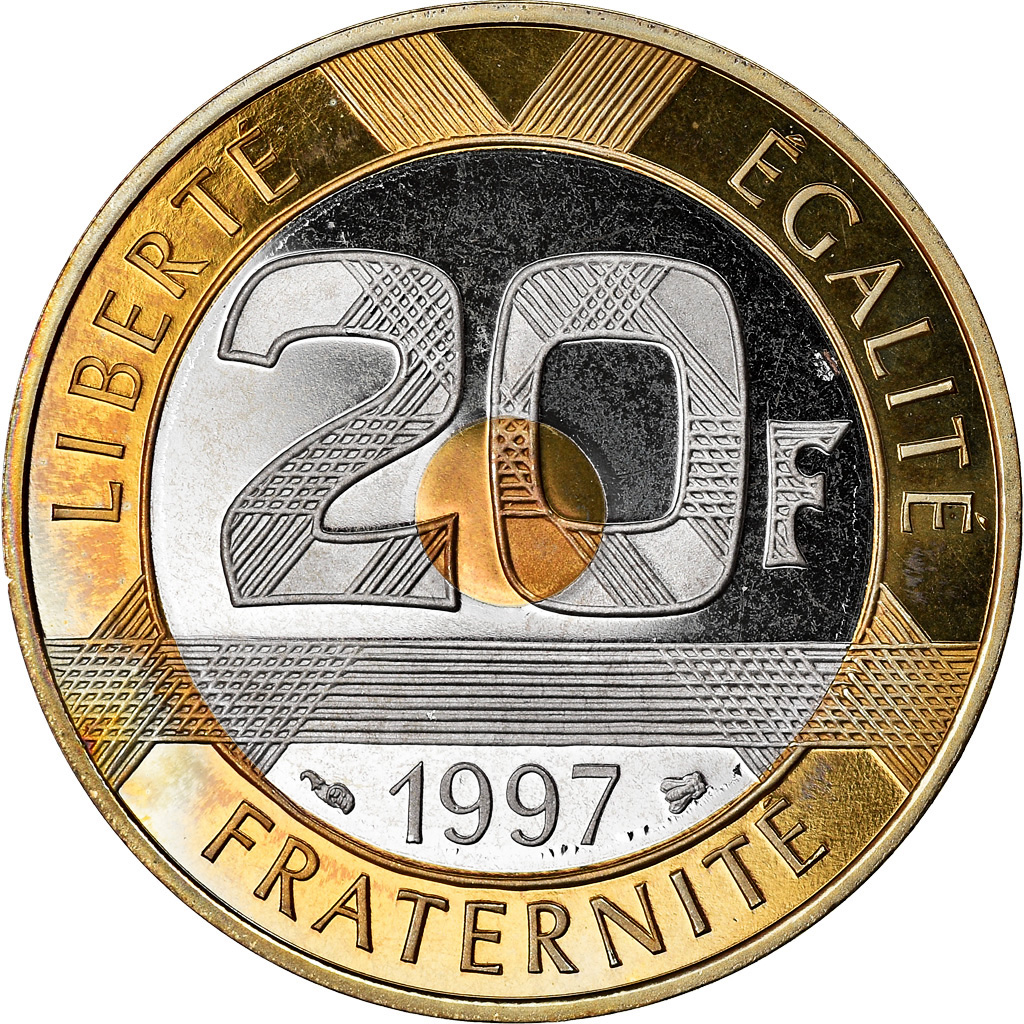 Coin, France, Mont Saint Michel, 20 Francs, 1997, Paris, Proof, 