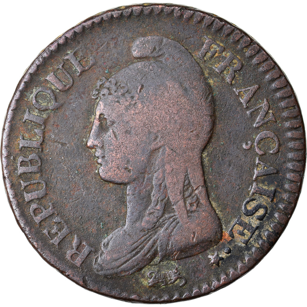 Coin, France, Dupré, Decime, AN 7, Paris, , Bronze, KM:644.1