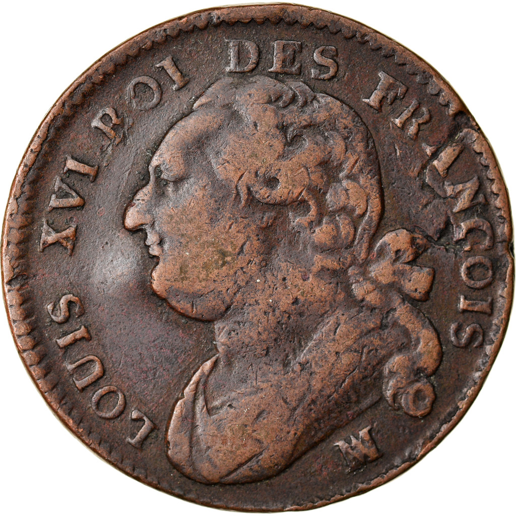 Coin, France, Louis XVI, 12 Deniers, 1792, Marseille, , Copper