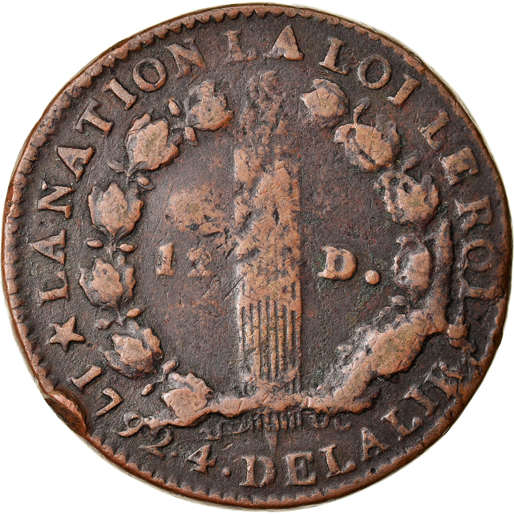 Coin, France, Louis XVI, 12 Deniers, 1792, Marseille, , Copper