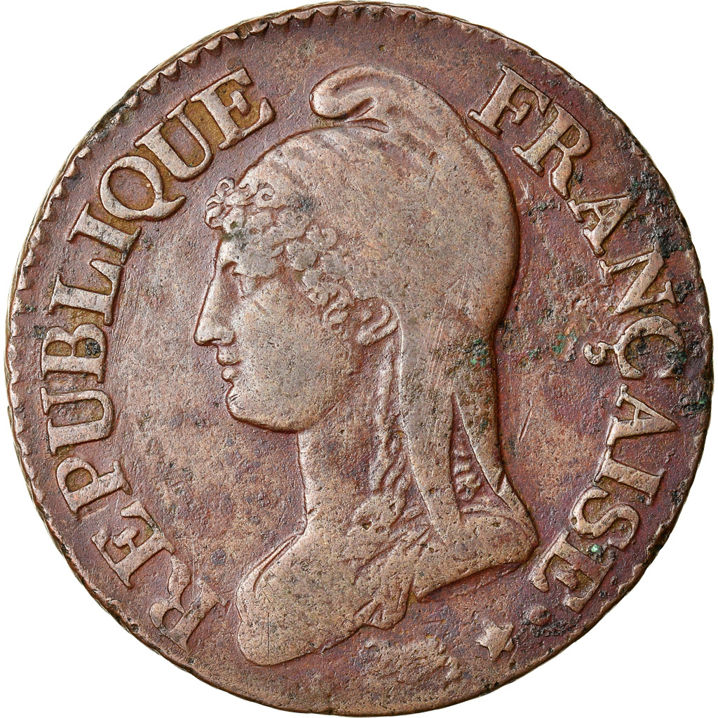 Coin, France, 5 Centimes, AN 7/5, Paris (A/R), EF, Bronze, Gadoury:126