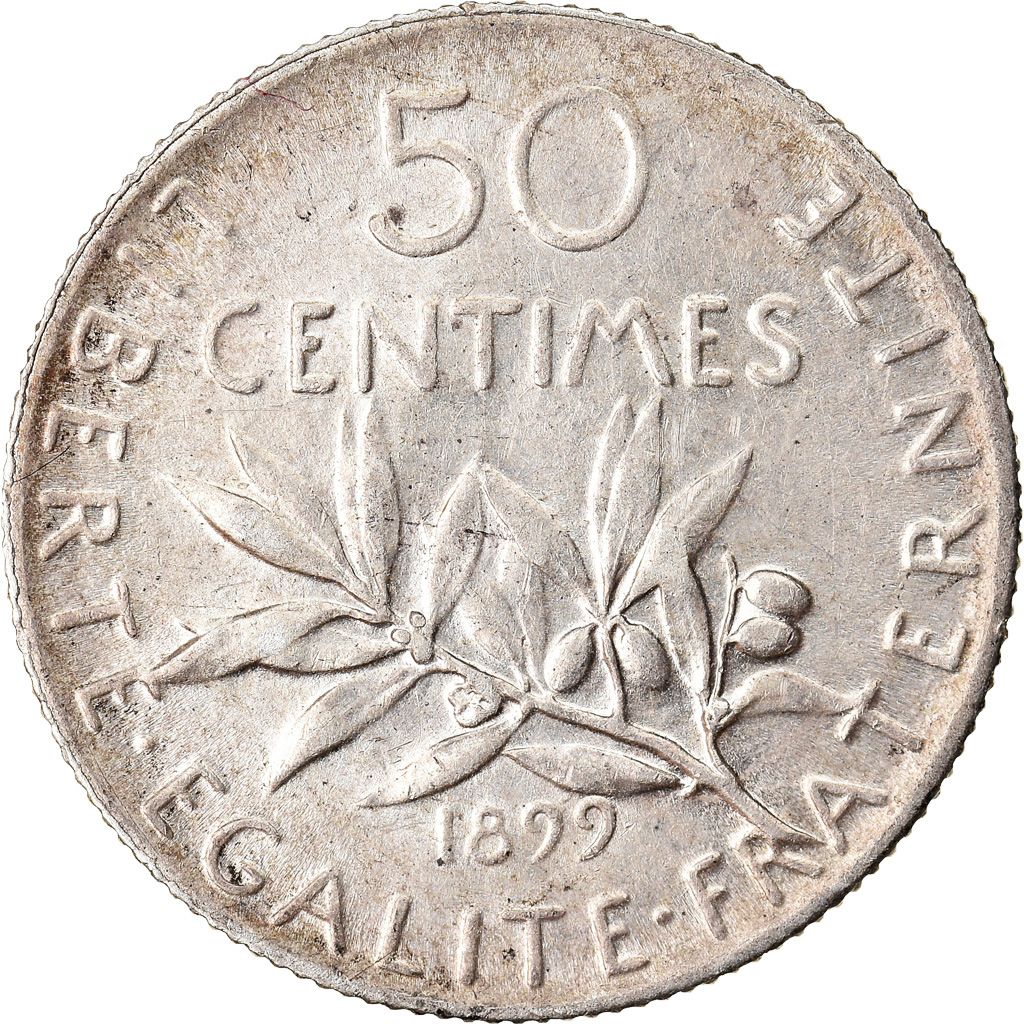 Coin, France, Semeuse, 50 Centimes, 1899, Paris, , Silver, KM:854