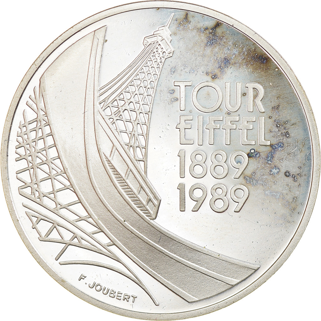 Coin, France, Tour Eiffel, 5 Francs, 1989, Paris, Proof, , Silver
