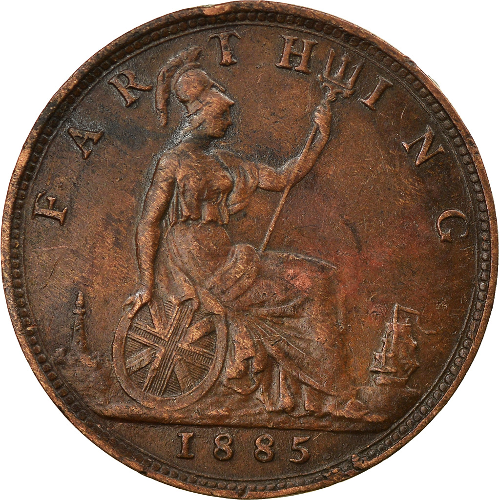 Coin, Great Britain, Victoria, Farthing, 1885, , Bronze, KM:753