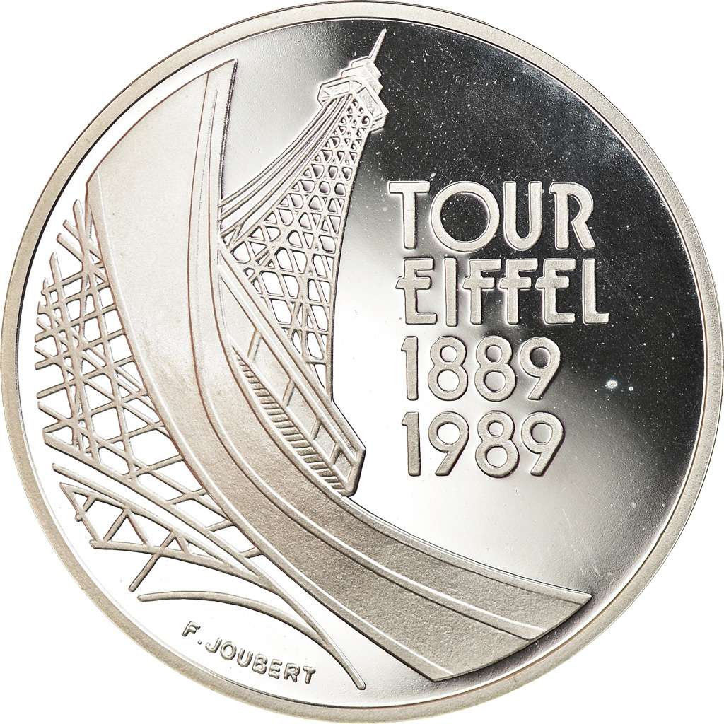 Coin, France, Tour Eiffel, 5 Francs, 1989, Paris, BE, , Silver, KM:968a