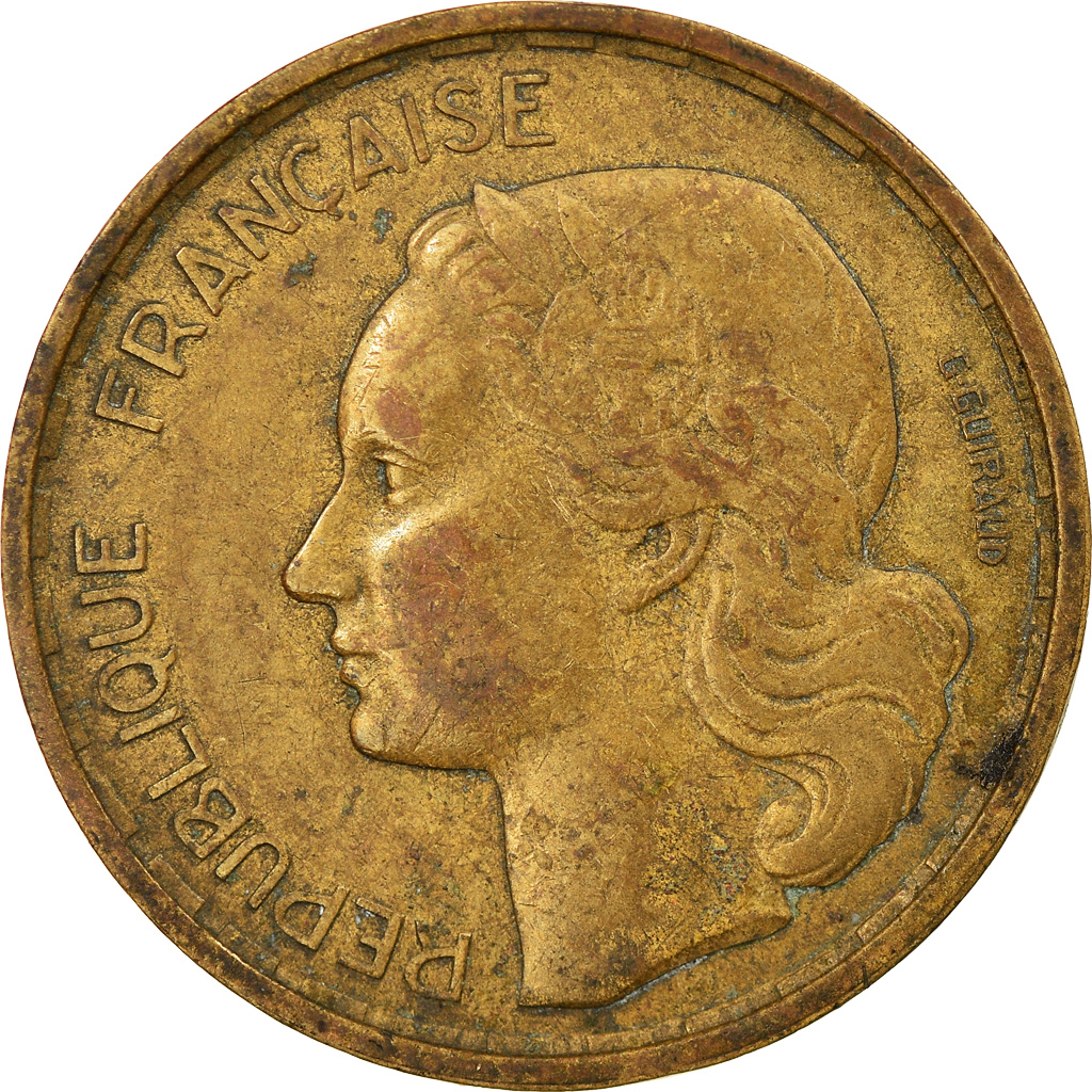 Coin, France, Guiraud, 20 Francs, 1950, Beaumont - Le Roger, 3 faucilles / G