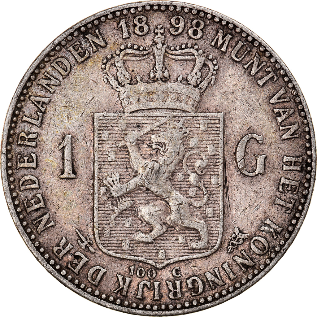 Coin, Netherlands, Wilhelmina I, Gulden, 1898, Utrecht, EF, Silver