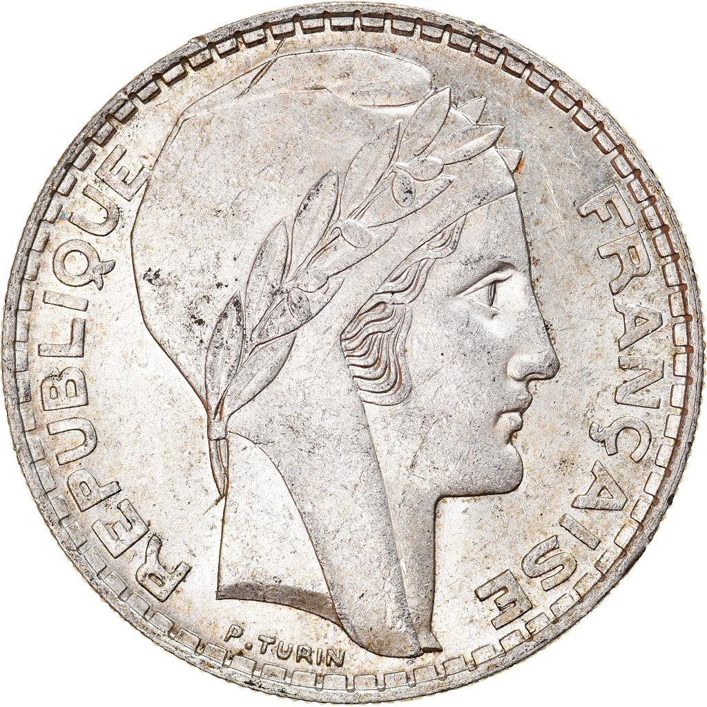 Coin, France, Turin, 20 Francs, 1938, Paris, , Silver, KM:879