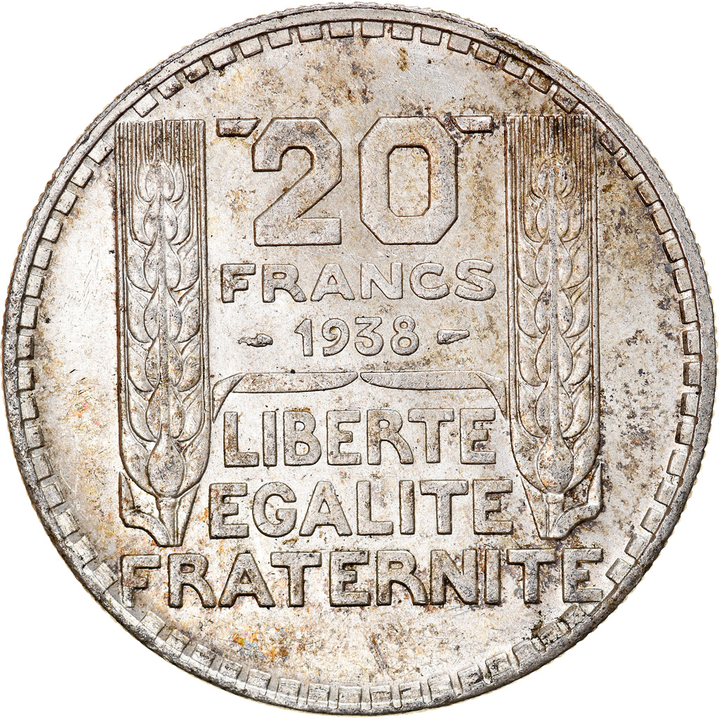 Coin, France, Turin, 20 Francs, 1938, Paris, , Silver, KM:879