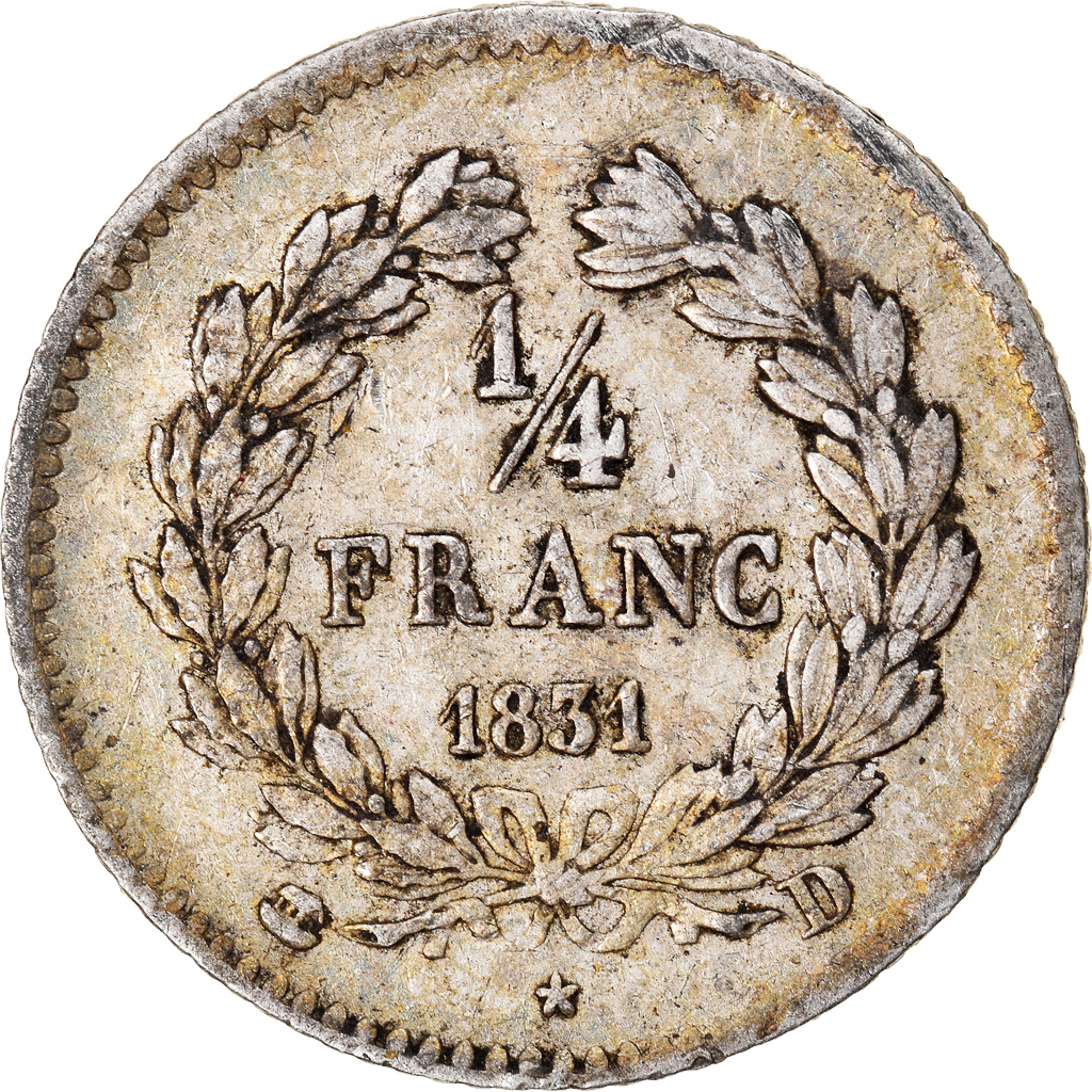 Coin, France, Louis-Philippe, 1/4 Franc, 1831, Lyon, , Silver