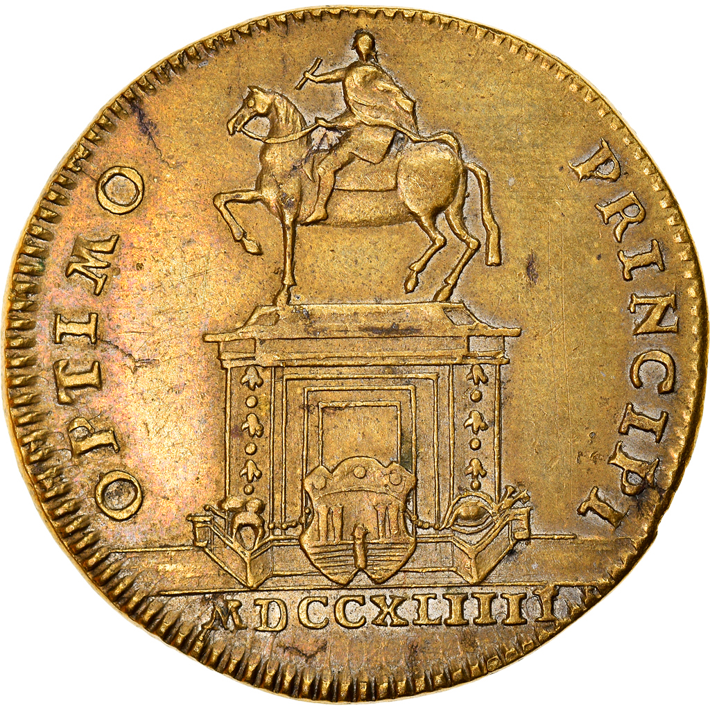 France, Token, Place de la Bourse, Statue Equestre de Louis XV, Bordeaux