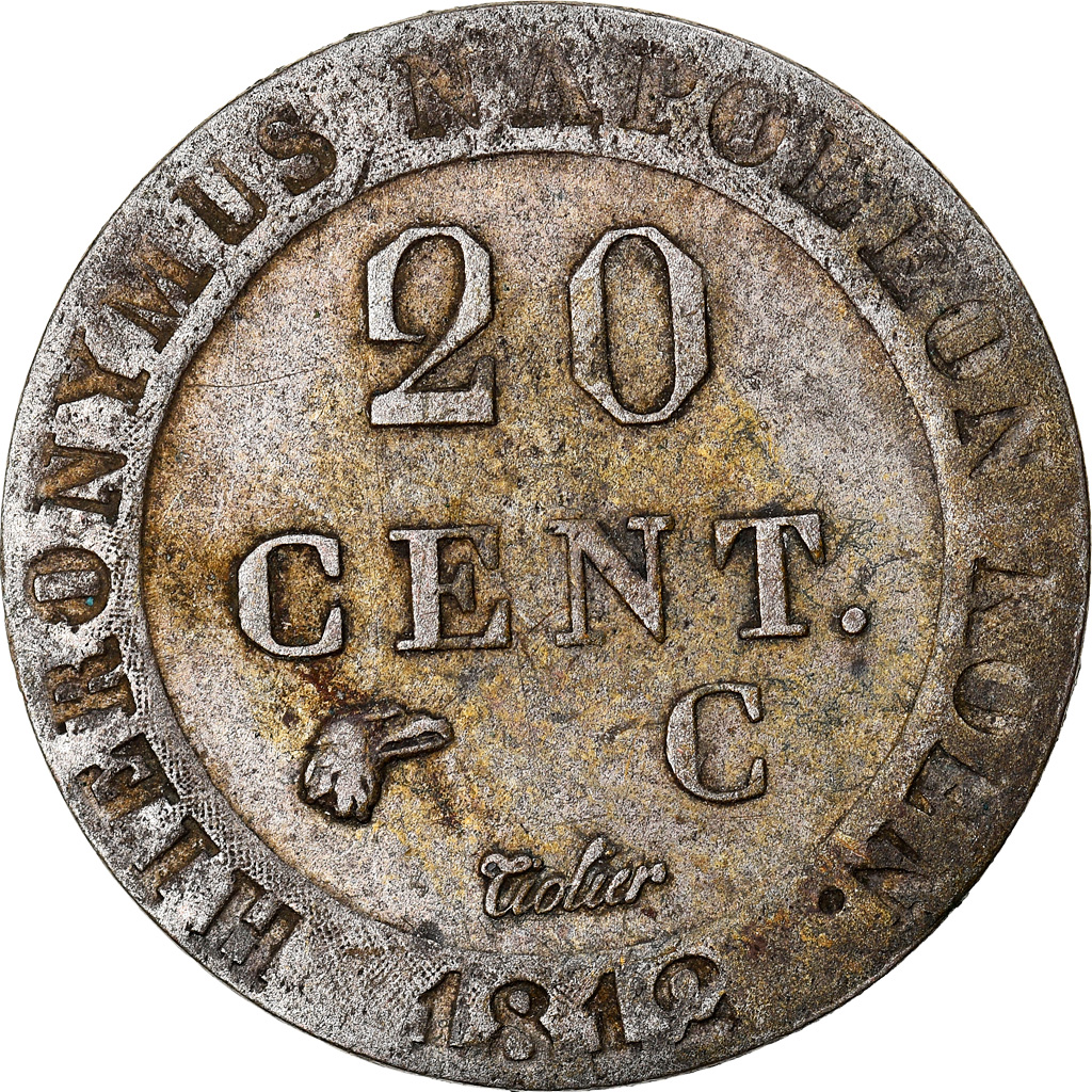 Coin, German States, WESTPHALIA, Jerome, 20 Centimes, 1812, Cassel, 