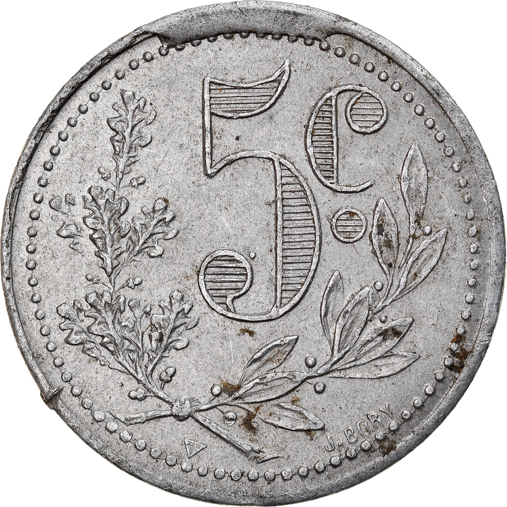 Coin, Algeria, 5 Centimes, 1919, , Aluminium, Elie:10.12