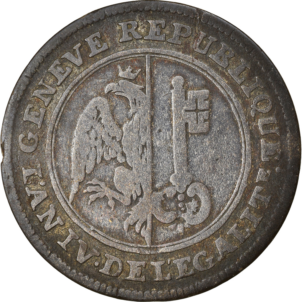 Coin, SWISS CANTONS, GENEVA, 6 Sols, 1796, Bern, , Billon, KM:109