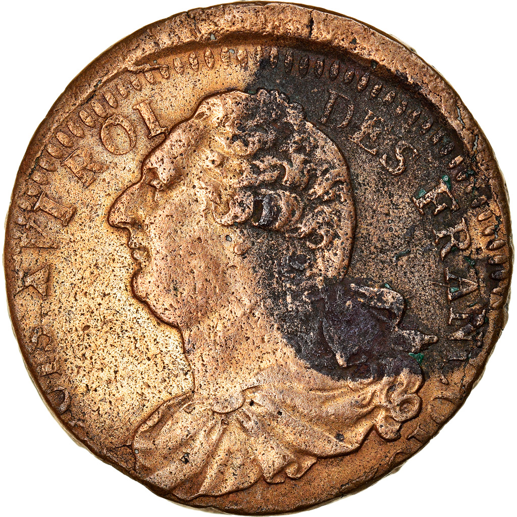 Coin, France, 2 sols françois, 2 Sols, 1793, Lille, EF, Bronze