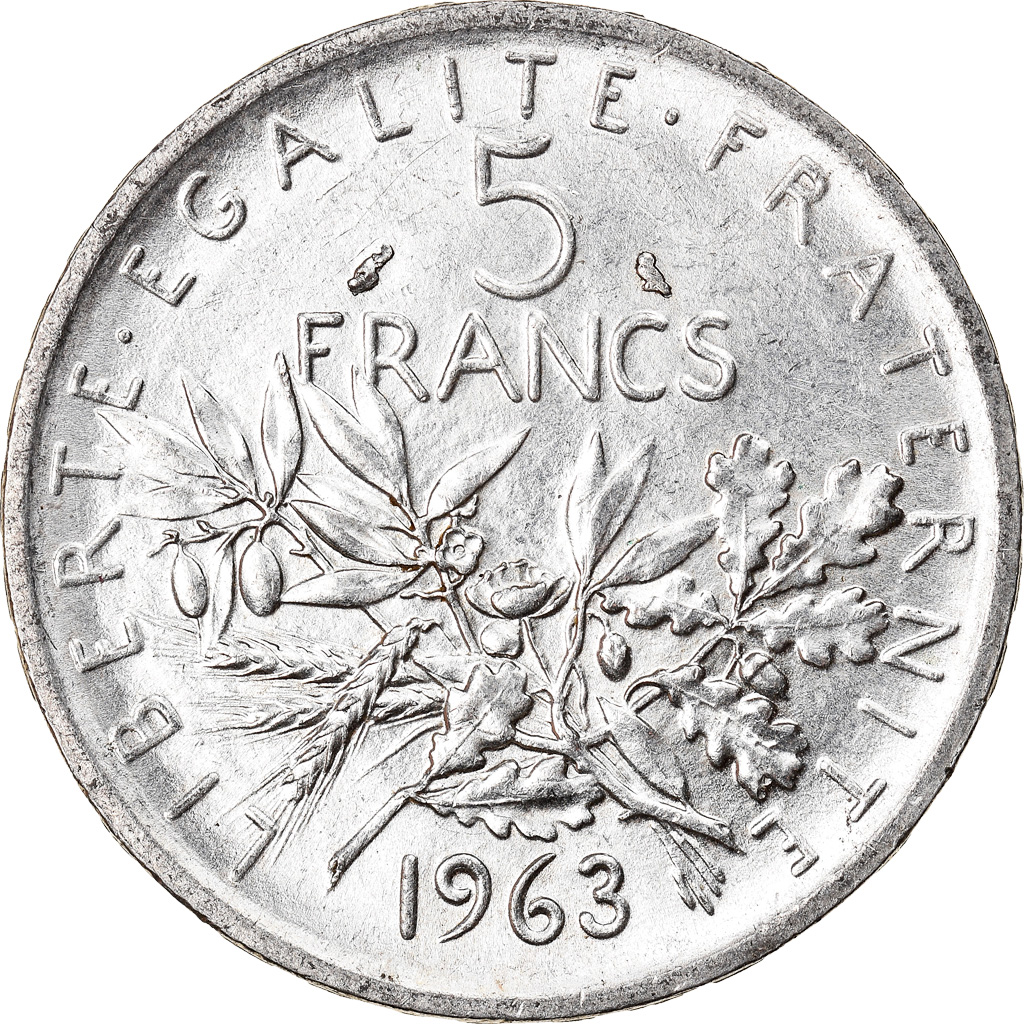 Coin, France, Semeuse, 5 Francs, 1963, Paris, , Silver, KM:926