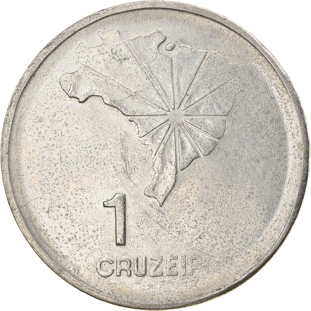 Coin, Brazil, Cruzeiro, 1972, die adjustment strike error, , Nickel
