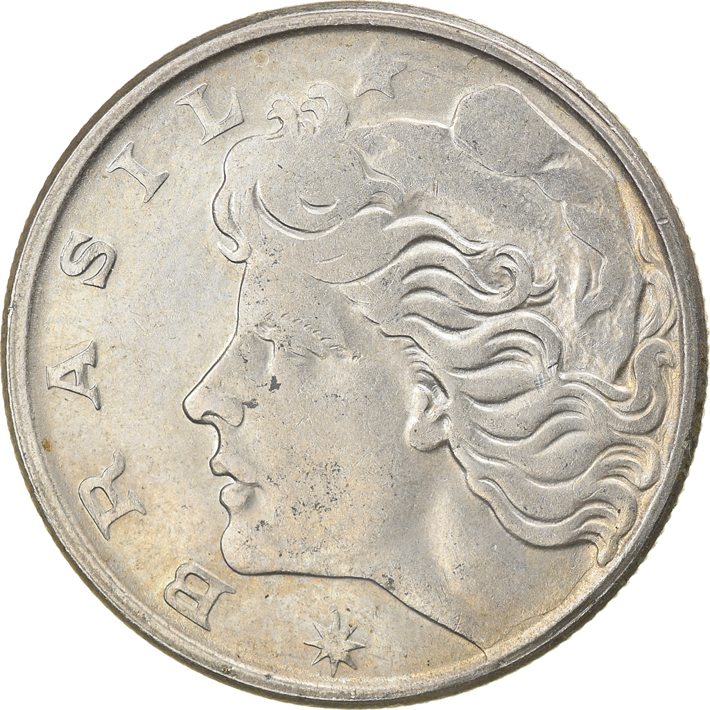 Coin, Brazil, 20 Centavos, 1970, die adjustment strike error, 