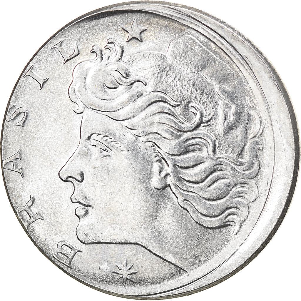 Coin, Brazil, 20 Centavos, 1978, error off center strike, , Stainless