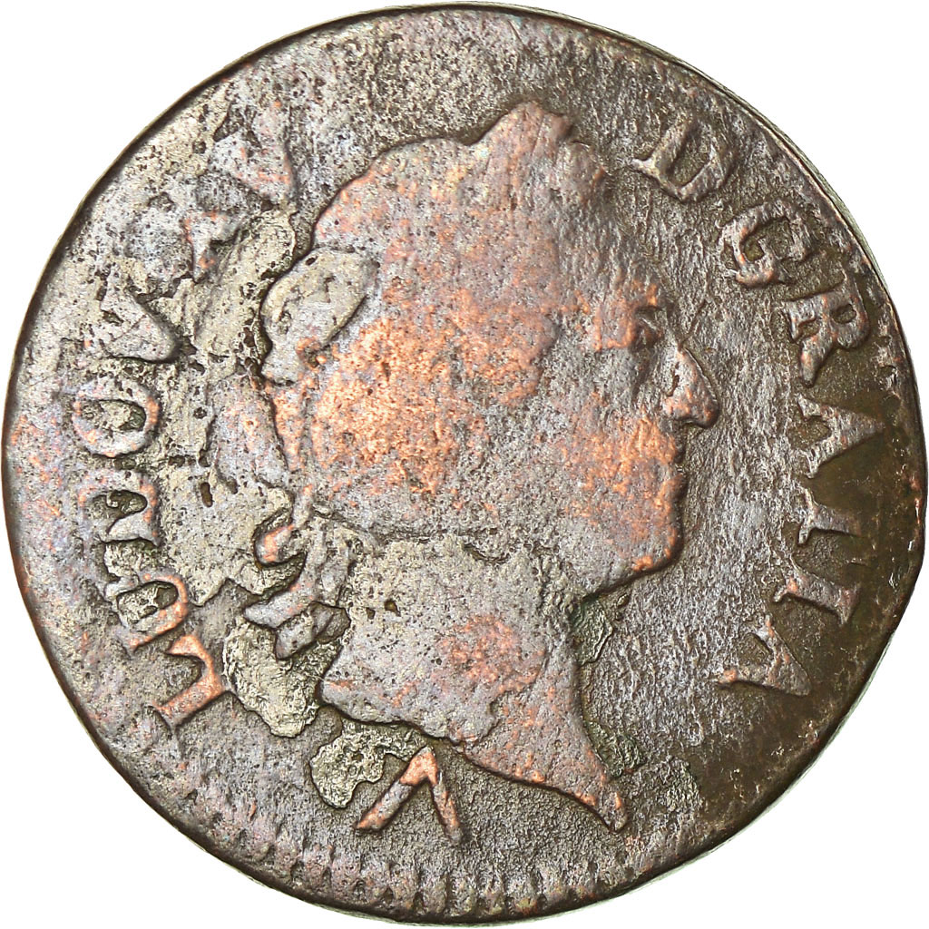 Coin, France, Louis XV, Sol à la vieille tête, Sol, 1771, Lille, 