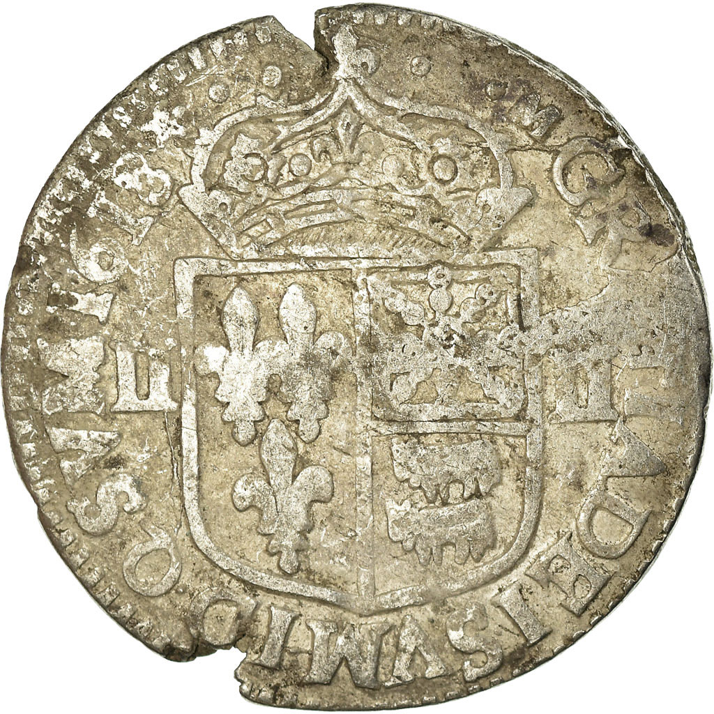 Coin, France, Louis XIII, 1/4 Écu de Béarn, 1/4 Ecu, 1618, Morlaas, 